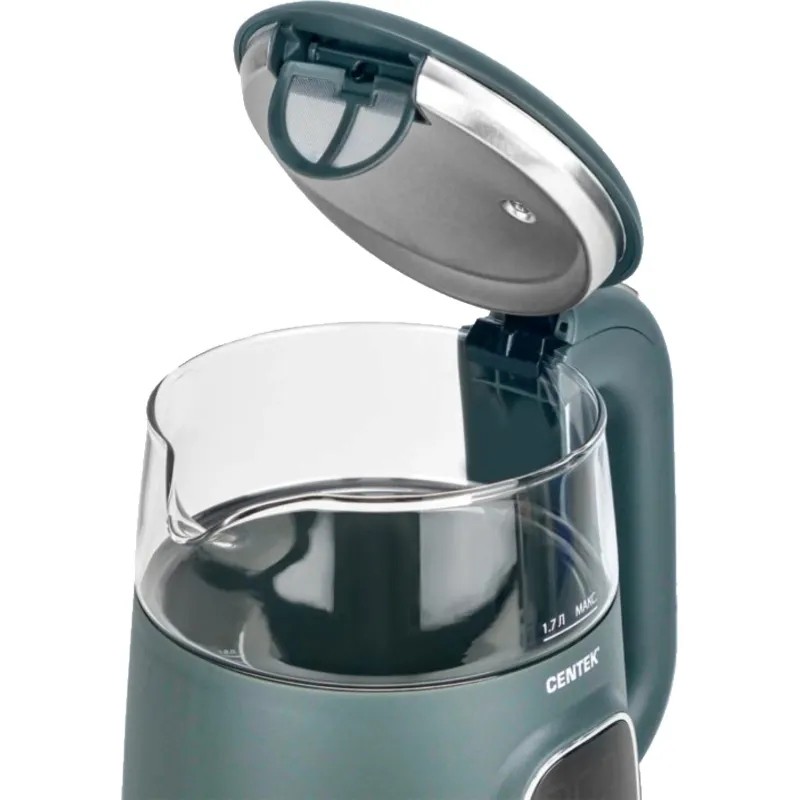 Чайник Centek CT-0052 Green 1,7л 2200Вт,2стенки LED-дисплей, 40/80/90/100С