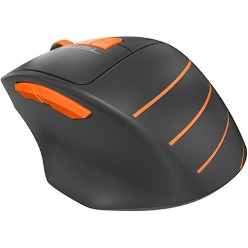 Мышь компьютерная A4 Fstyler FG30, беспроводная, 2000dpi, серый/оранжевый