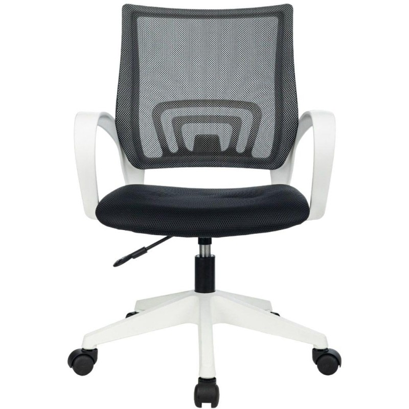 Кресло VB_Echair-396W (LT) сетка/ткань черный пластик белый