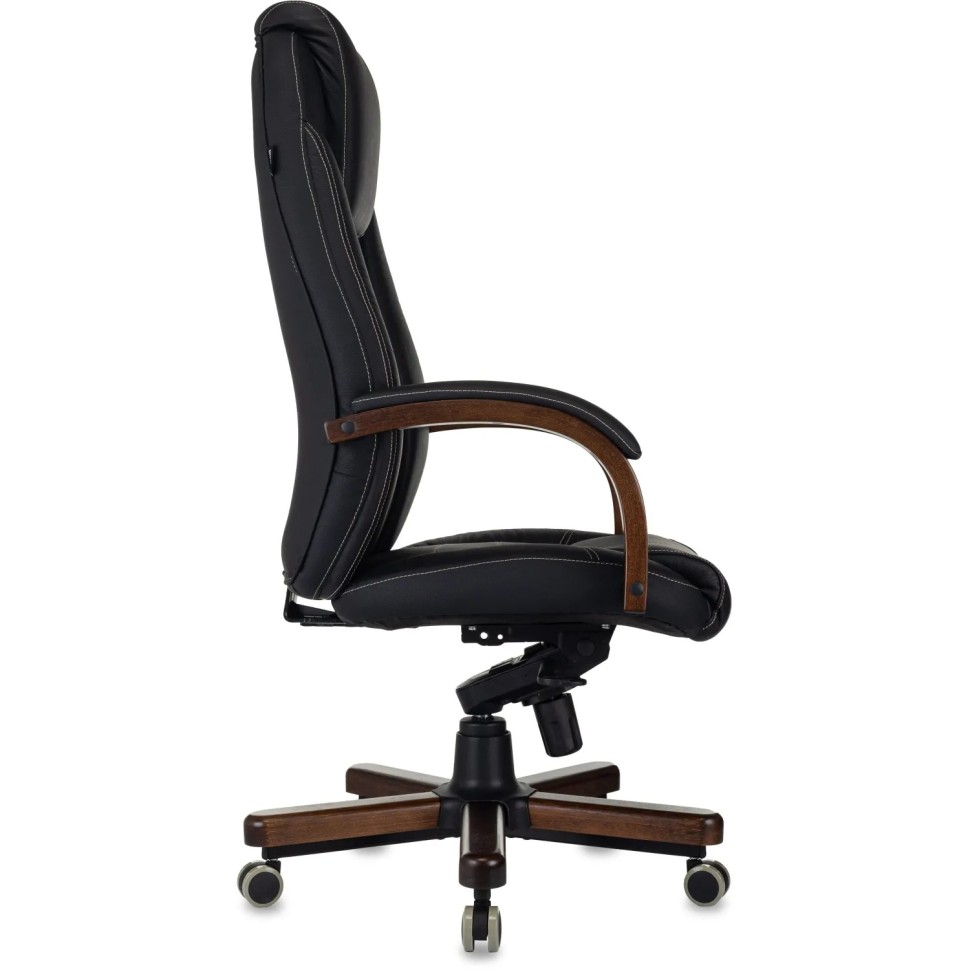 Кресло БР Комус Мебель EChair 329 кожа,черный, дерево