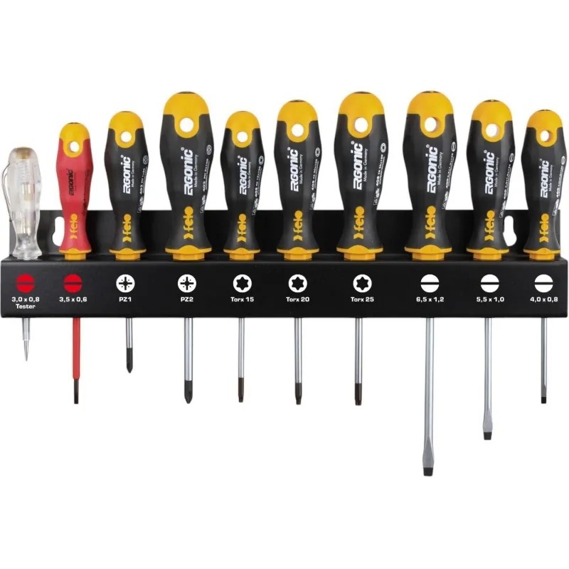 Набор отверток SL/PZ/Tx Ergonic, на стальной стойке, 10 шт Felo 40091043