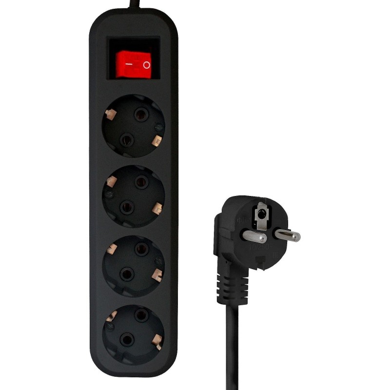 Сетевой фильтр PROGIX SF4PB10 4р/10м черный, 3х0,75мм, 10А/2000Вт