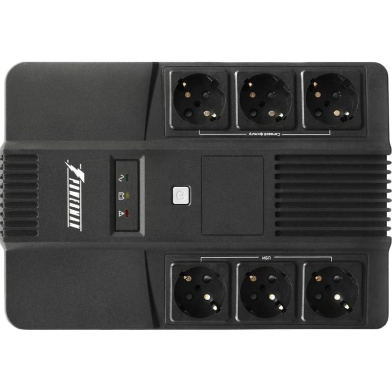 ИБП Powerman Brick 800, линейно-интеракт, 800ВА/480Вт, 3+3 EURO, RJ45/RJ11
