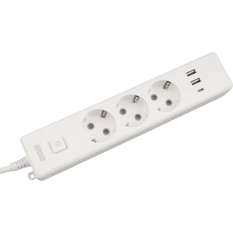 Удлинитель Power Cube, 3р с/з вык.,3USB, 3500 Вт, 16А,1.9 м, 3x1,0 (белый)