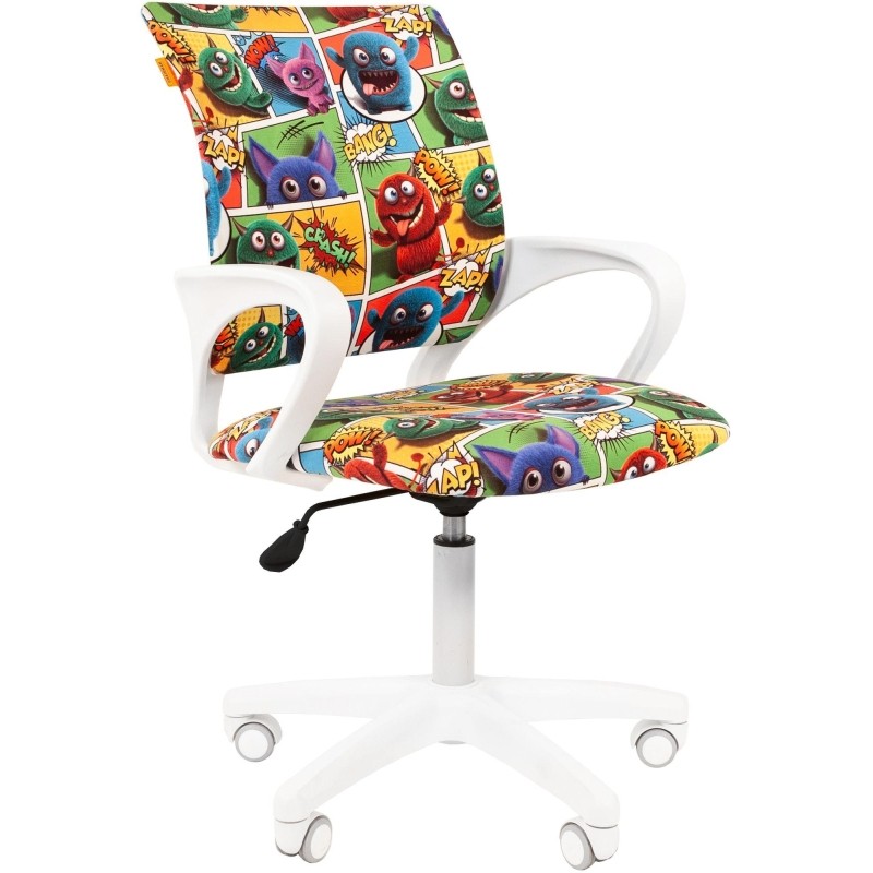 Кресло VT_детское Chairman Kids 103  ткань монстры / пластик бел LT