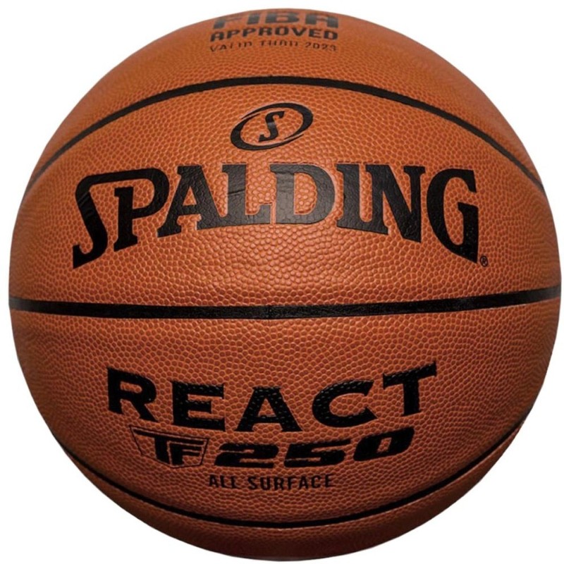 Мяч баск. SPALDING TF-250 React 76967z, р.7, FIBA Approved, коричнево-черн