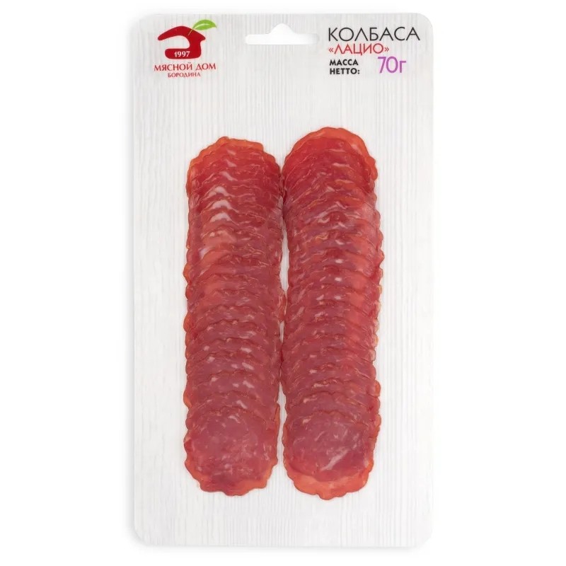 Колбаса сырокопченая Мясной дом Бородина Лацио нарезка 70 г