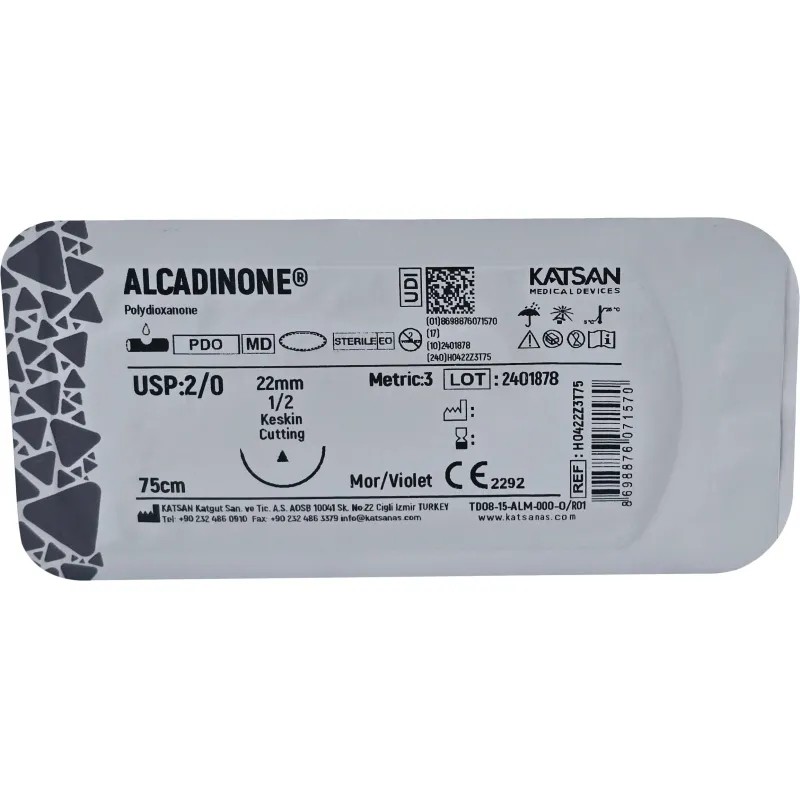 Шовный материал ALCADINONE 2/0 75 см, режущая 22мм 1/2, 12 шт/уп