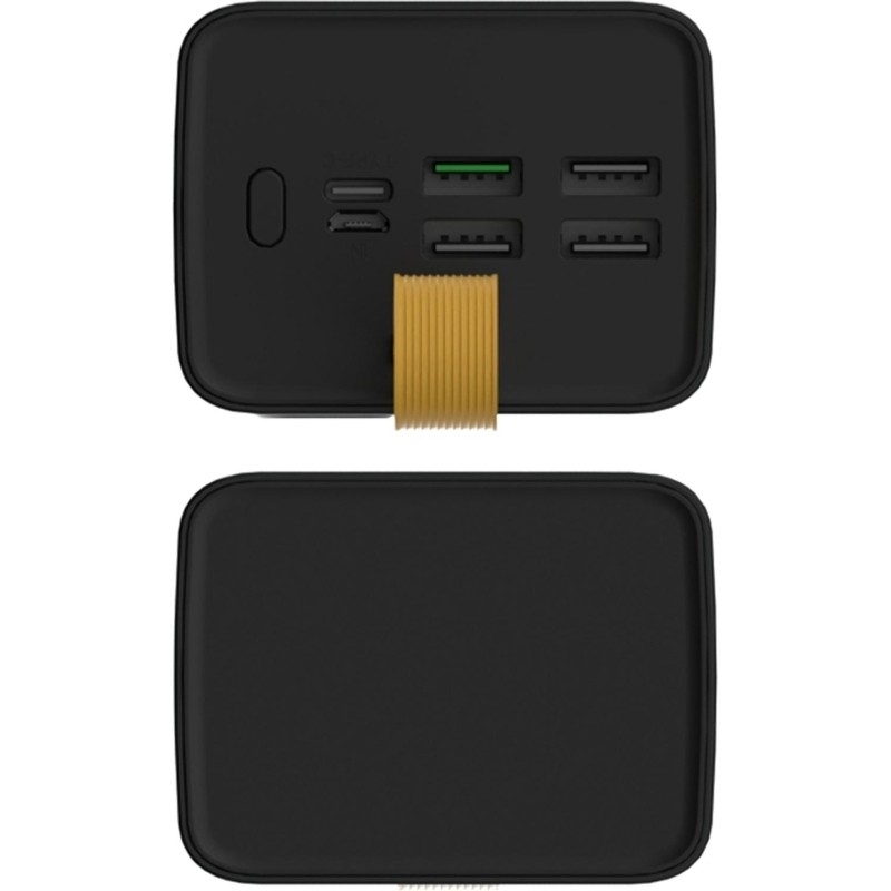 Внешний аккумулятор PERO PB08 40000 mAh,Li-Pol,output USB-C + 4USB-A,черный