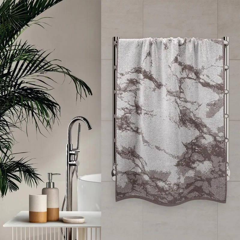 Полотенце махровое УЗБ Marmola,M 50х80 сер,161333