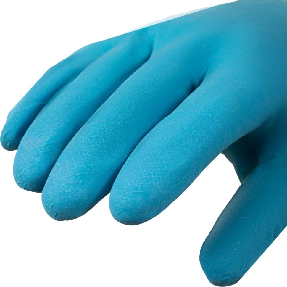 Перчатки хозяйственные Gloves Lux BICOLOR сине-желтые р.M