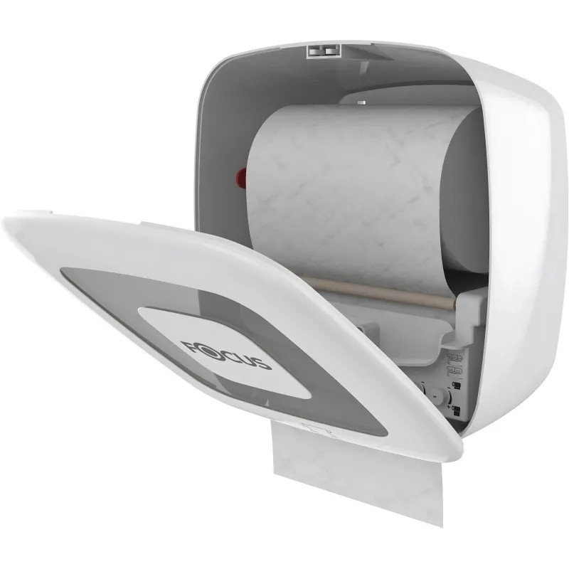 Диспенсер Focus д/рулон полотенец с автомат отрывом белый 8077062/8093486
