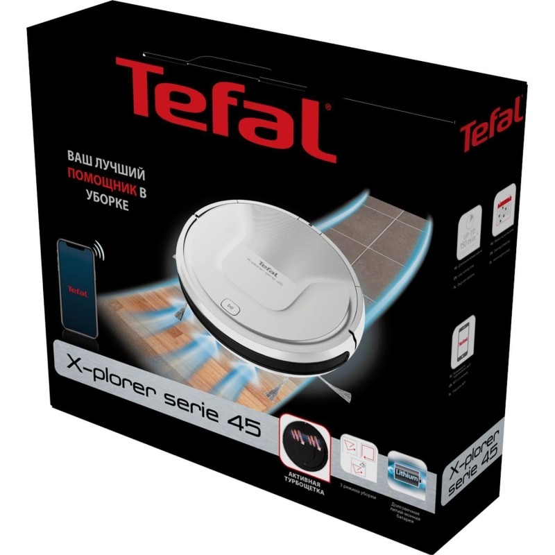 Робот-пылесос Tefal RG8227WH белый, сухая уборка, управление с телеф