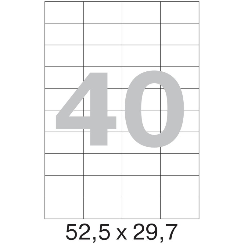 Этикетки самоклеящиеся 52,5х29,7мм/40шт.листА4 п/глян(25л/уп)