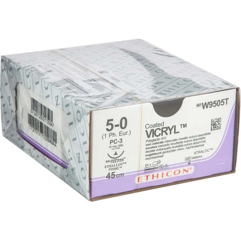 Шовный материал ВИКРИЛ 5/0,45см, н/окр, Прайм реж.16мм, 3/8,W9505T,24шт/уп