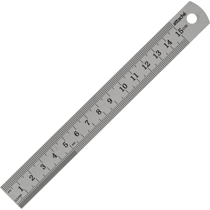 Линейка металлическая 15 см Attache