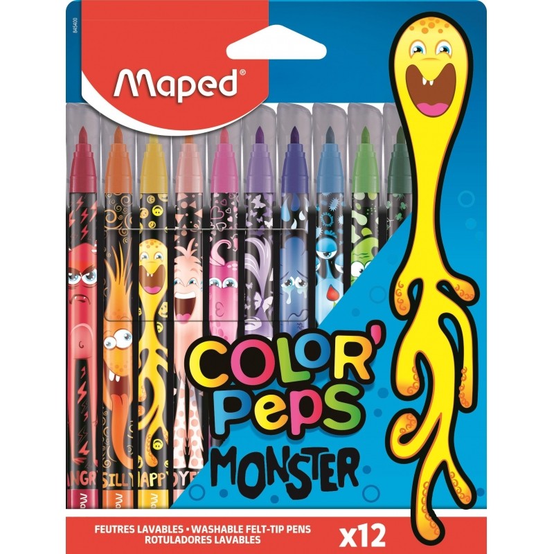 Фломастеры COLOR&#039;PEPS MONSTER смываемые,12 цв/наб,845400