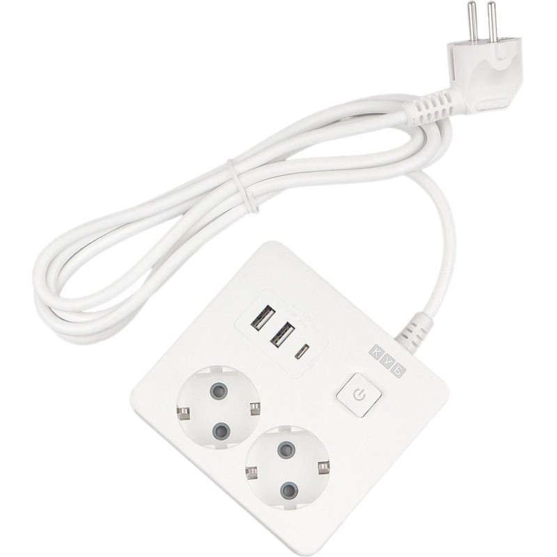 Удлинитель Power Cube, 2р с/з вык.,3USB, 3500 Вт, 16А, 1.9 м, 3x1,0 (белый)