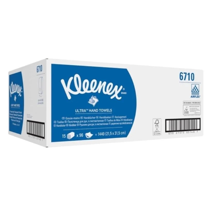 Полотенца бумажные д/дKK  Kleenex UltraSuper 3слбел 96л 15п/уп  6710