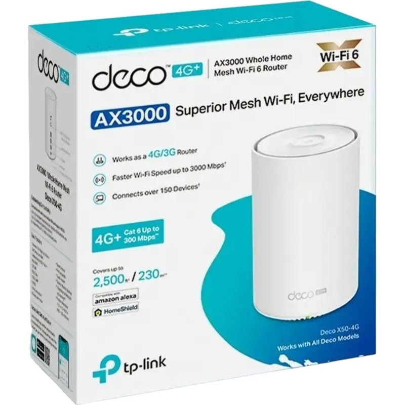 Wi-Fi mesh система TP-LINK Deco X50-4G(1-pack) AX3000 с поддержкой 4G