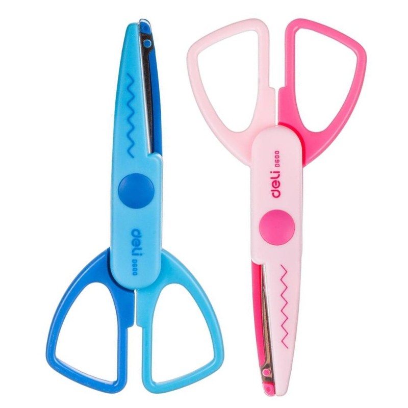 Ножницы детские  Deli ED60001 Neon 136мм, пласт. ручки, сталь,ассорт,блис