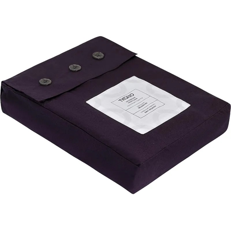 Простыня 180х200х30 на рез.из стираного перкаля сливового цвета,TK24-FS0026