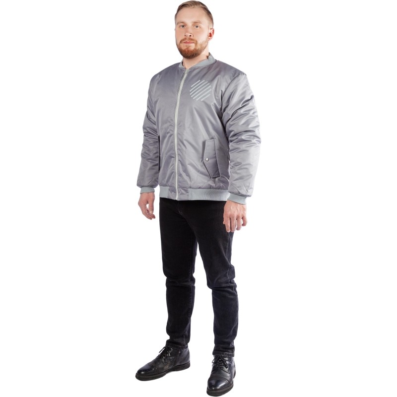 Бомбер сер/св.зеленый с логотипом ПИК 4XL(р.58)