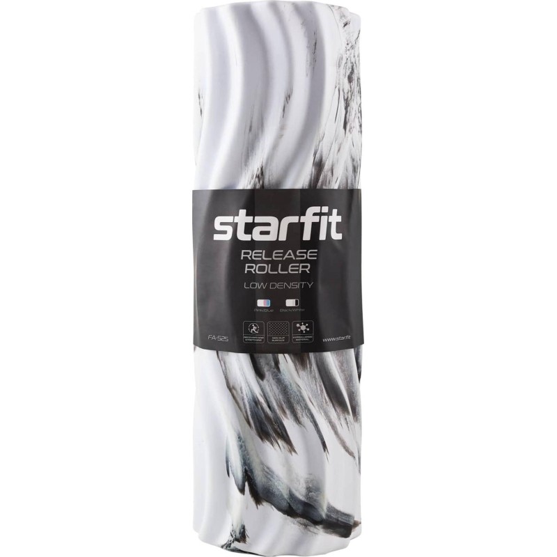Ролик массажн STARFIT FA-525 EVA/PP,45x14 низк жестк, бел/черн, ЦБ-00001567