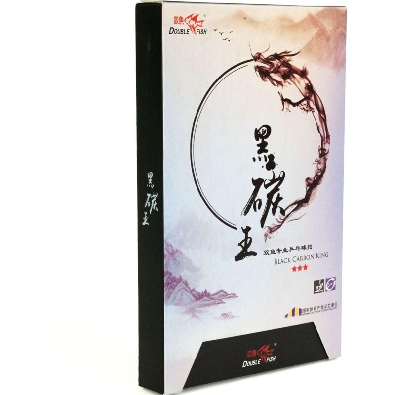 Ракетка для настольного тенниса DOUBLE FISH Black Carbon King Racket 3 ITTF