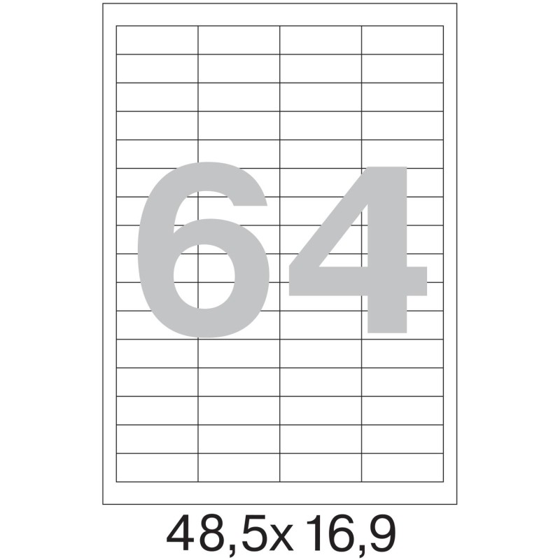 Этикетки самоклеящиеся 48,5х16,9мм/64шт.лист А4п/глян(25л/уп)