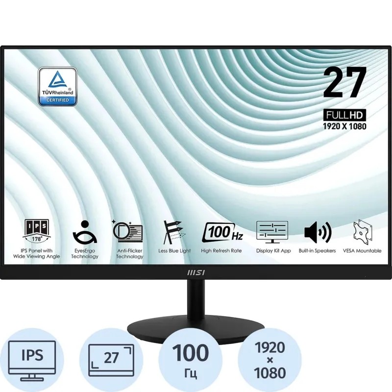 Монитор MSI (9S6-3PA2CT-085)27/FHD/IPS/100Hz/300cd/1ms/GTG 4ms