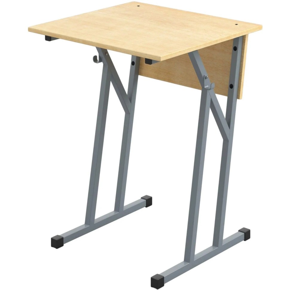 Парта MET_Комус Стол ученический 1-местный 7р.г. клен/серый