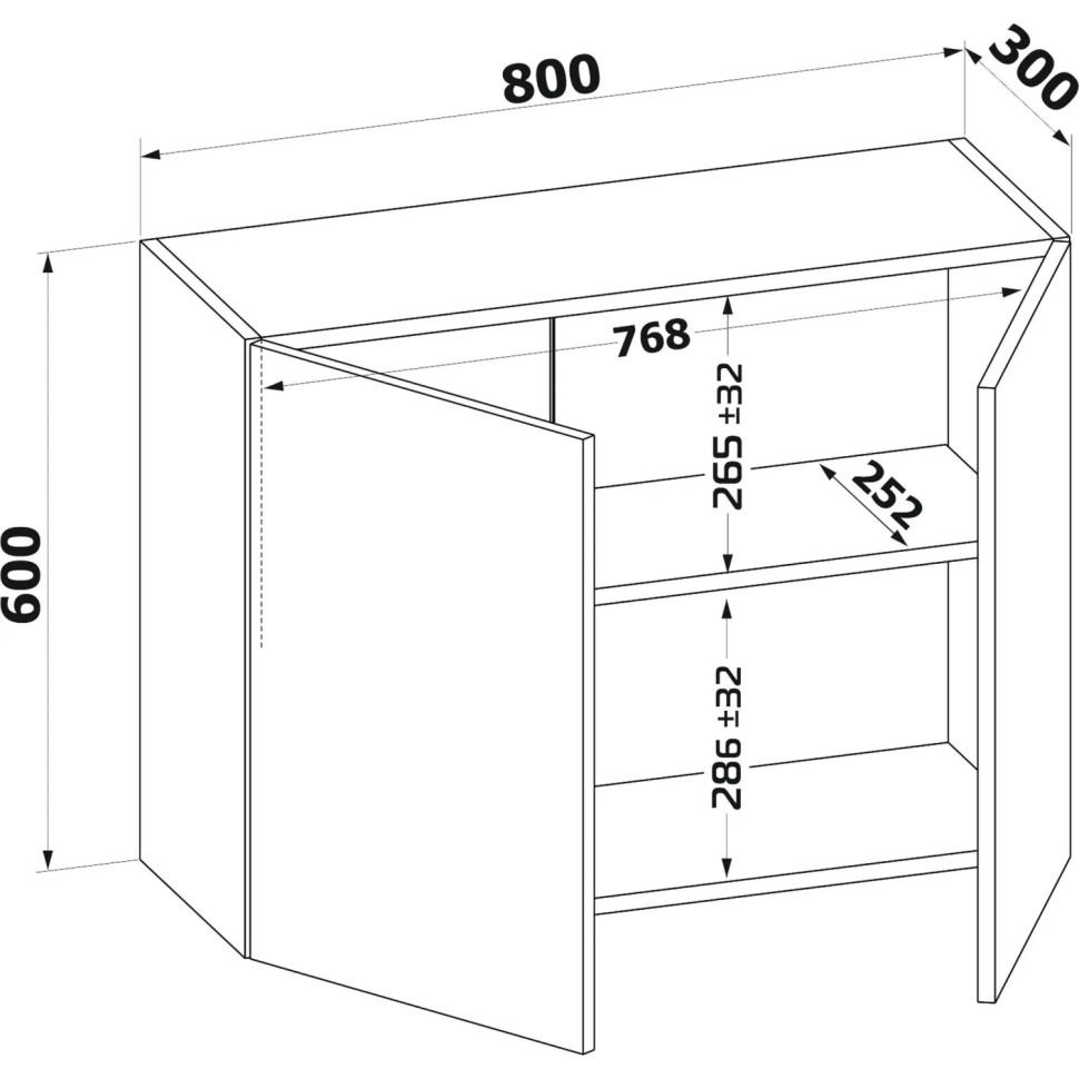 Шкаф Сокол настенный ПН-08 800x300x600 Венге