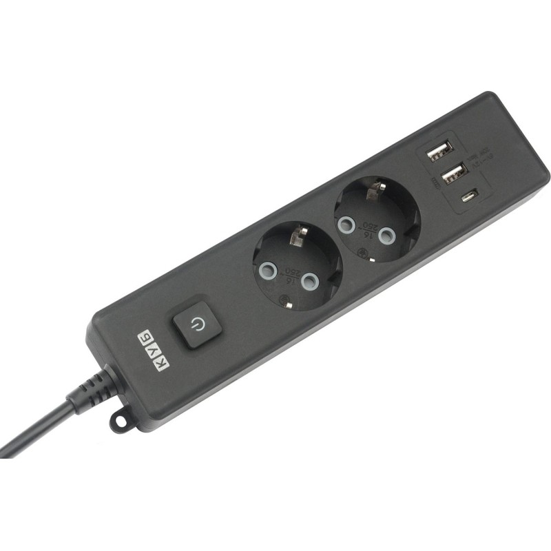 Удлинитель Power Cube, 2р с/з вык.,3USB, 3500 Вт, 16А,1.9 м, 3x1,0 (черный)