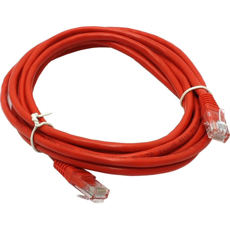 Патч-корд ExeGate UTP-RJ45-RJ45-5e-3M-RD, cat.5e, 3м, красный &lt;EX258679RUS