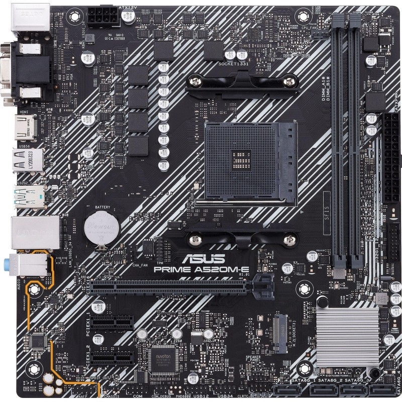 Материнская плата ASUS PRIME A520M-E/CSM, AM4, A520, 2xDDR4, mATX