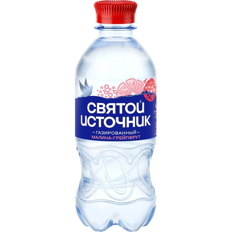 Вода питьевая Святой Источник газированная малина-грейпфрут 0,33л