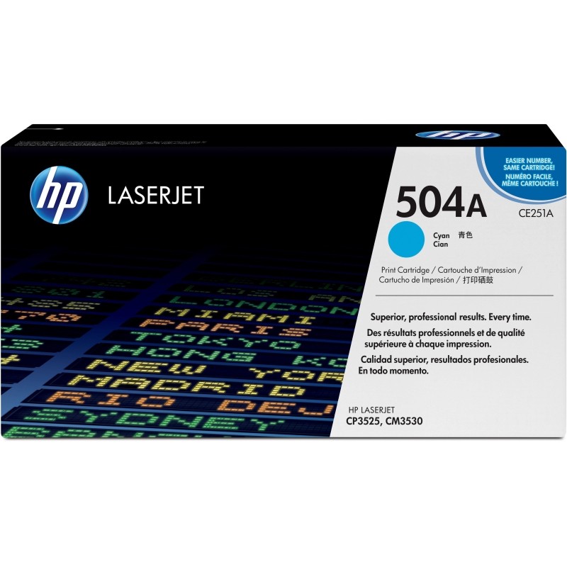 Картридж лазерный HP 504A CE251A гол. для LJ CP3525/CM3530