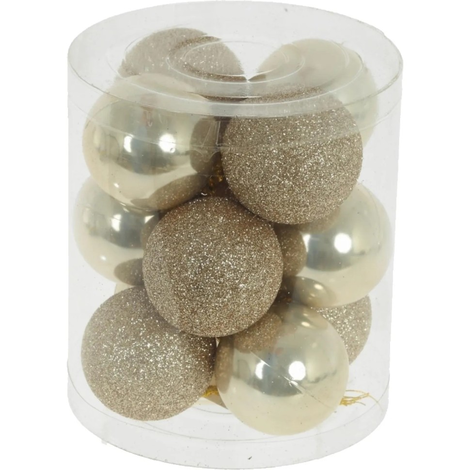 Набор шаров Украшение НГD 4 см, L9,5 W9,5 H10,5 см 12шт 753589