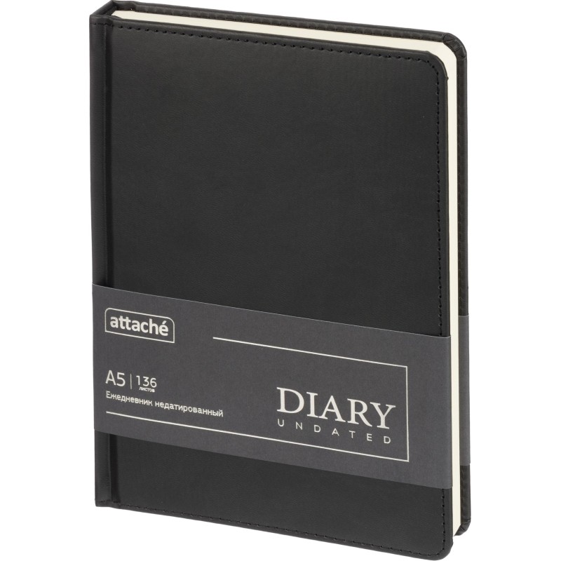 Ежедневник недатированный ATTACHE Classic А5, 140х200мм, 136л, черный