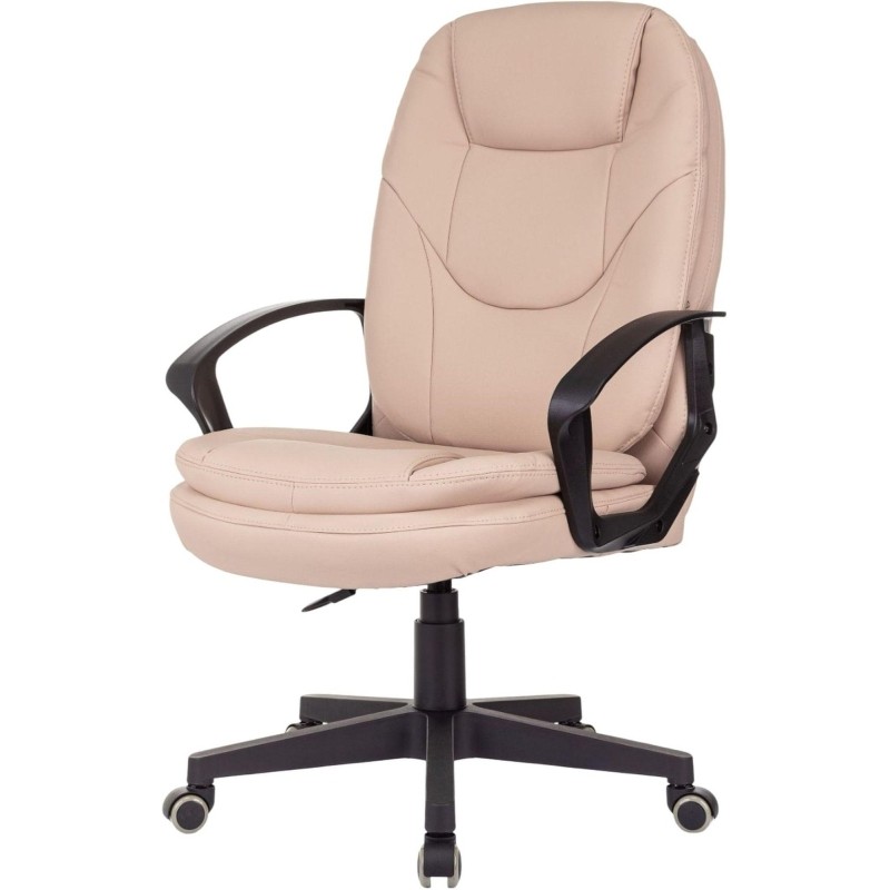 Кресло VB_EChair 668LT PU бежевый эко.кожа крестов. пластик
