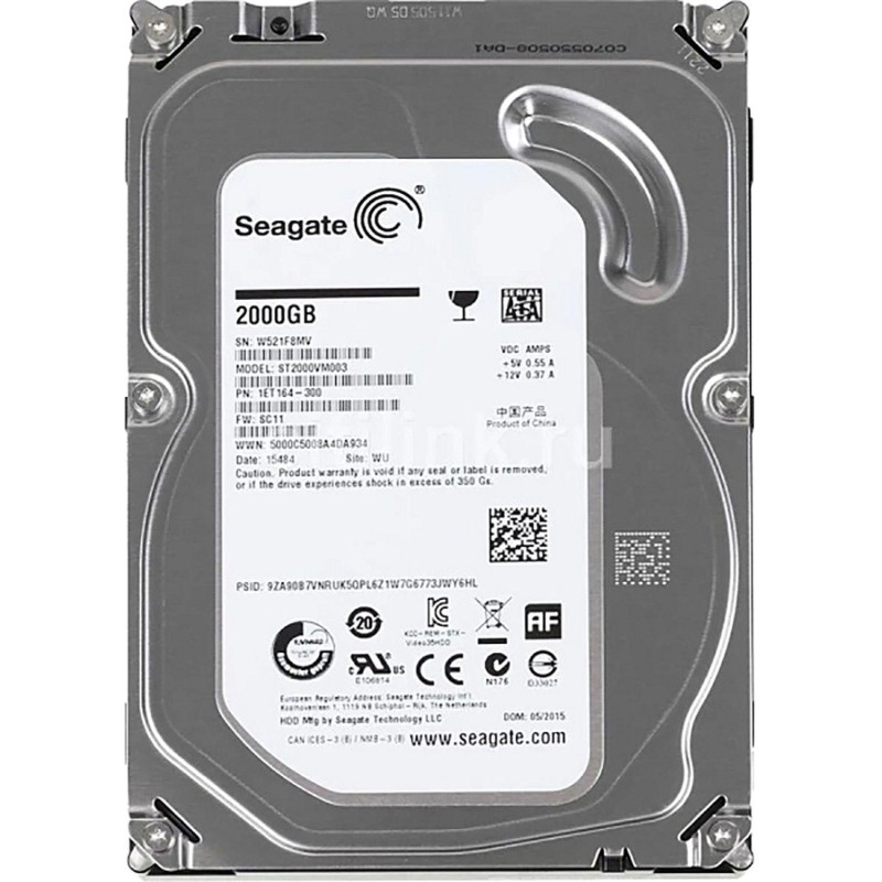 Жесткий диск Seagate SkyHawk 2TB, SATA, 5400rpm, 256MB(ST2000VM003)