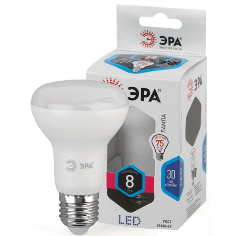 Лампа светодиодная ЭРА LED R63-8W-840-E27 8Вт Е27 4000К Б0028490