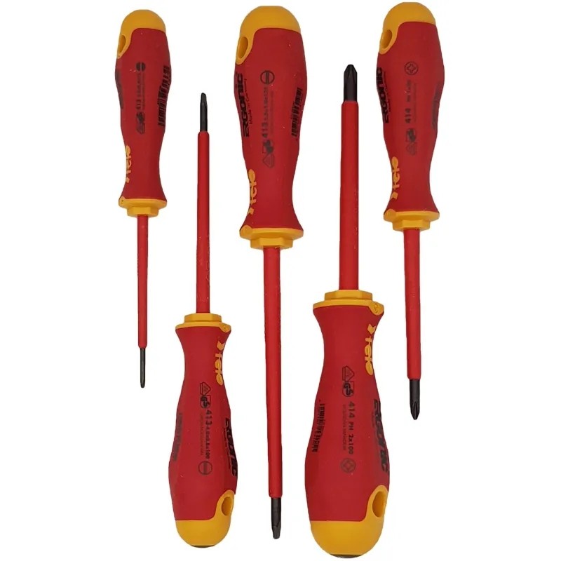 Набор отверток диэлектрич. Ergonic с тестером напряжения 6 шт 41396398 FELO