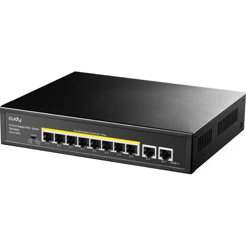Коммутатор Cudy GS1010PE 8хPoE+ 120W 2хGBUplink