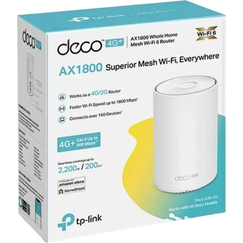 Wi-Fi mesh система TP-LINK Deco X20-4G(1-pack) AX1800 с поддержкой 4G