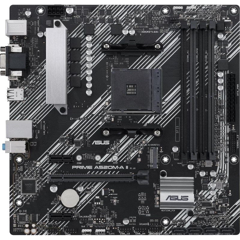 Материнская плата ASUS PRIME A520M-A II/CSM, AM4, A520, 4xDDR4, mATX