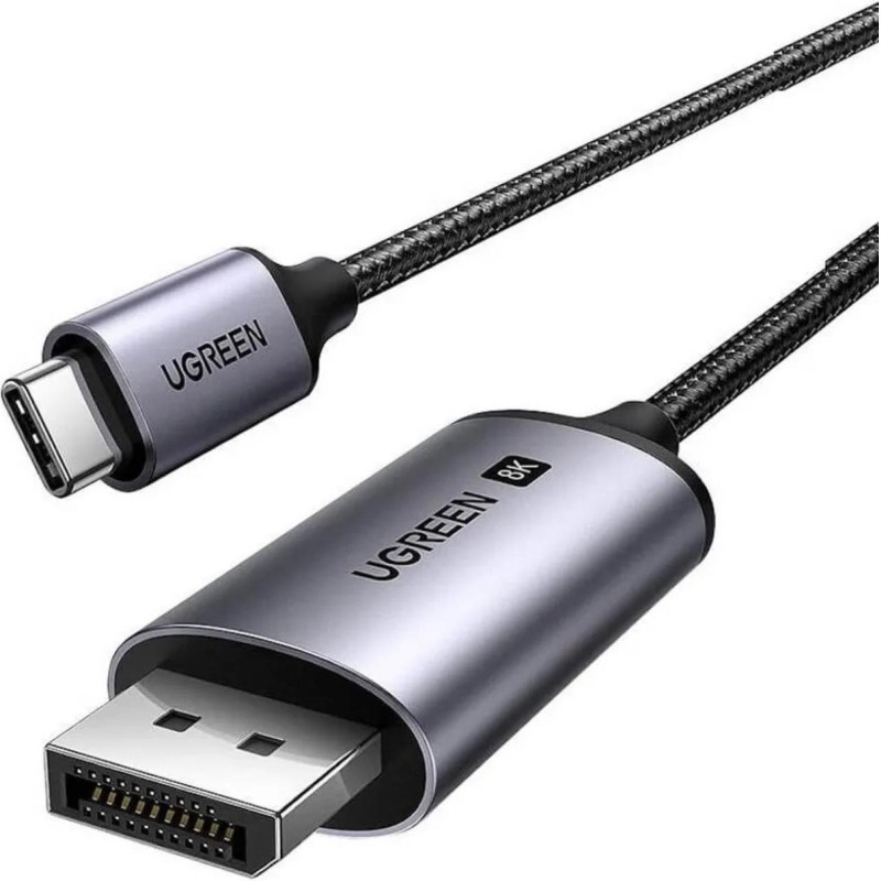 Кабель UGREEN CM556 (25839) USB-C to DisplayPort 8K Cable. 3м.  серый