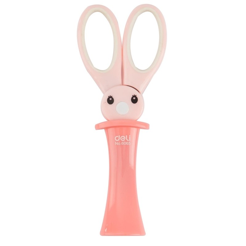 Ножницы детские Deli E6065 Magic Rabbit 135мм ТПЭ сталь ассорти блистер