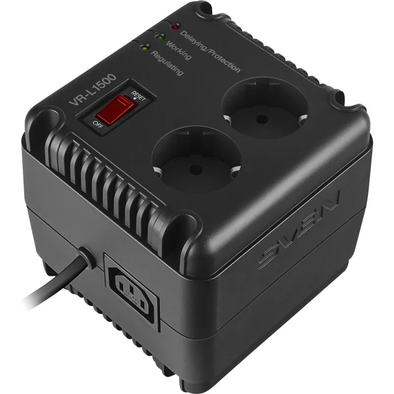 Стабилизатор напряжения SVEN VR-L1500 (500Вт, 2xEURO+1xІЕС320)